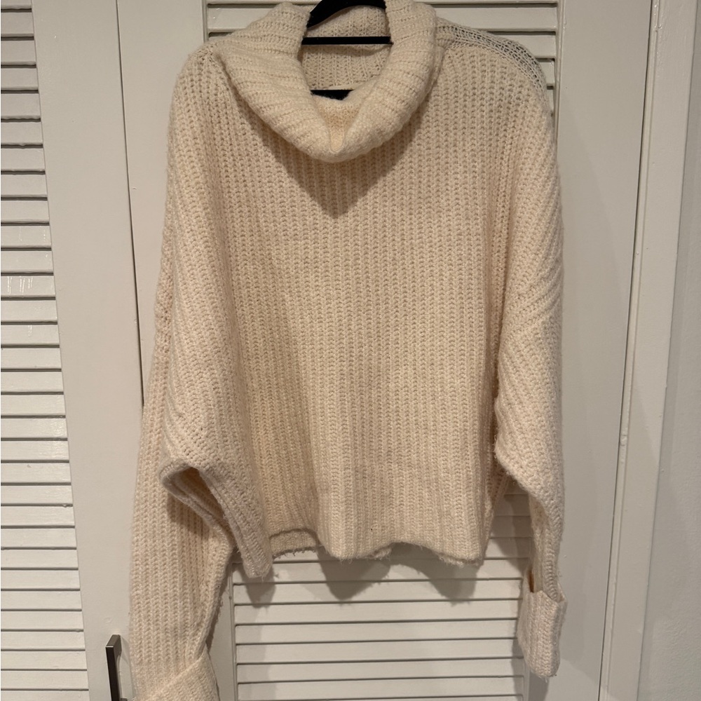Anthropologie Cream Cowl Neck Sweater